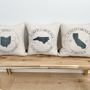 Unique Personalized State Pillow Home Gift for Couples