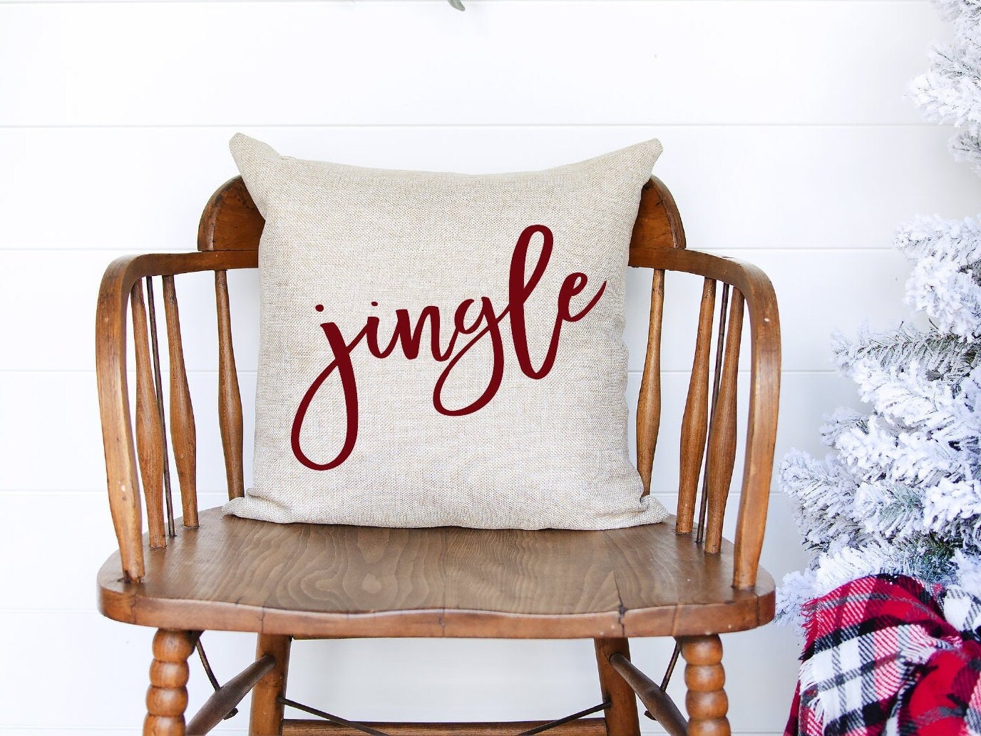 Jingle Pillow Perfect Christmas Decor Christmas Throw Etsy