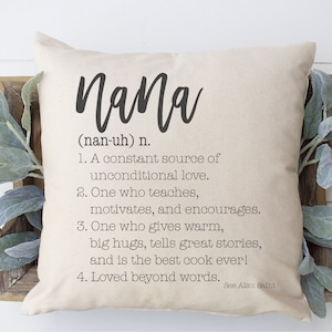 Definition of a Nana Pillow | Special Gift for Nana | 2nd Anniversary Gift