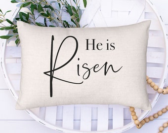 He Is Risen Pillow | Scripture Verse Pillow | Spring Throw Pillow