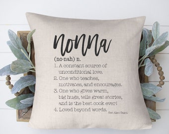 Definition of Nonna Throw Pillow | Perfect Gift For Grandparent | Grandma Pillow