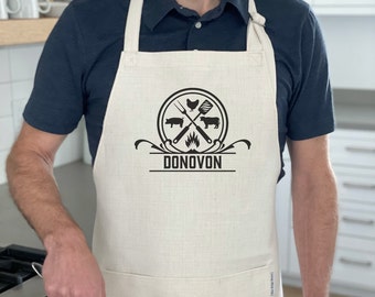 Smoker Grilling Apron | Fathers Day Gift | Gift For Daddy | Barber Apron