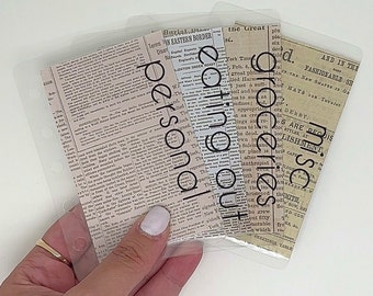 Mini Vintage Cash Envelopes: A8 Laminated 5-Hole Punch