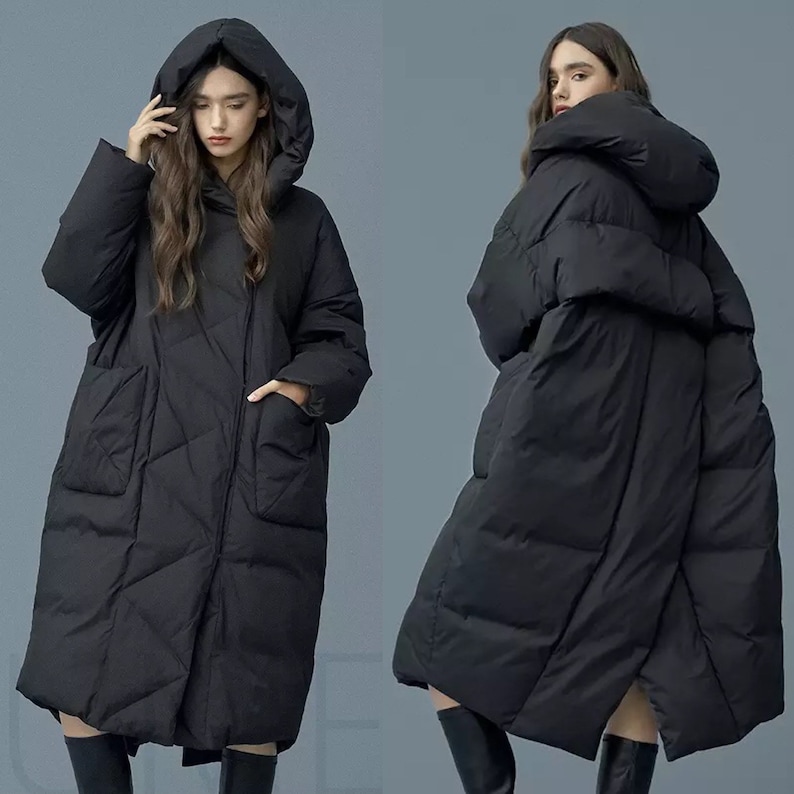 Oversize Parka Puffa Plus Size Hooded Down Duvet Coat Womens | Etsy UK
