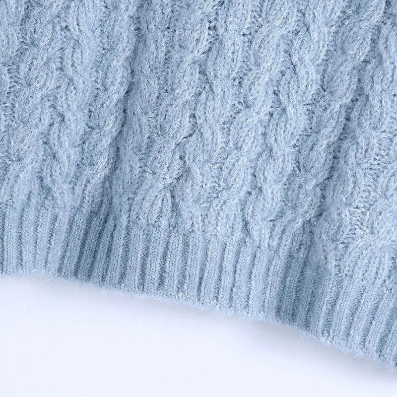 Casual baby blue Sweater Vest V Neck Sleeveless Autumn Winter Etsy