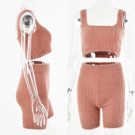 fluffy two piece set