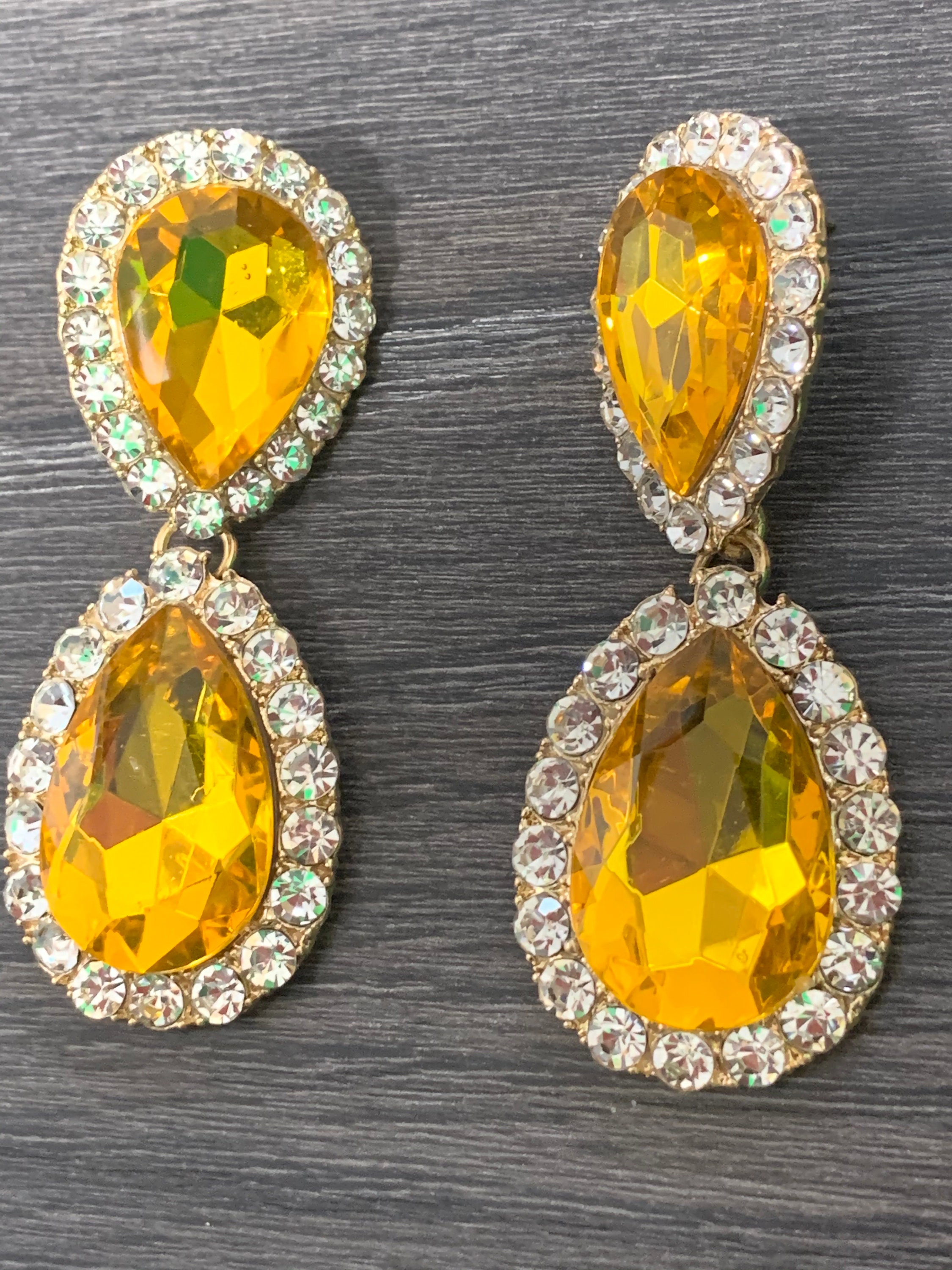 Gelbe Tropfen Edelstein Statement Ohrringe Great Gatsby | Etsy