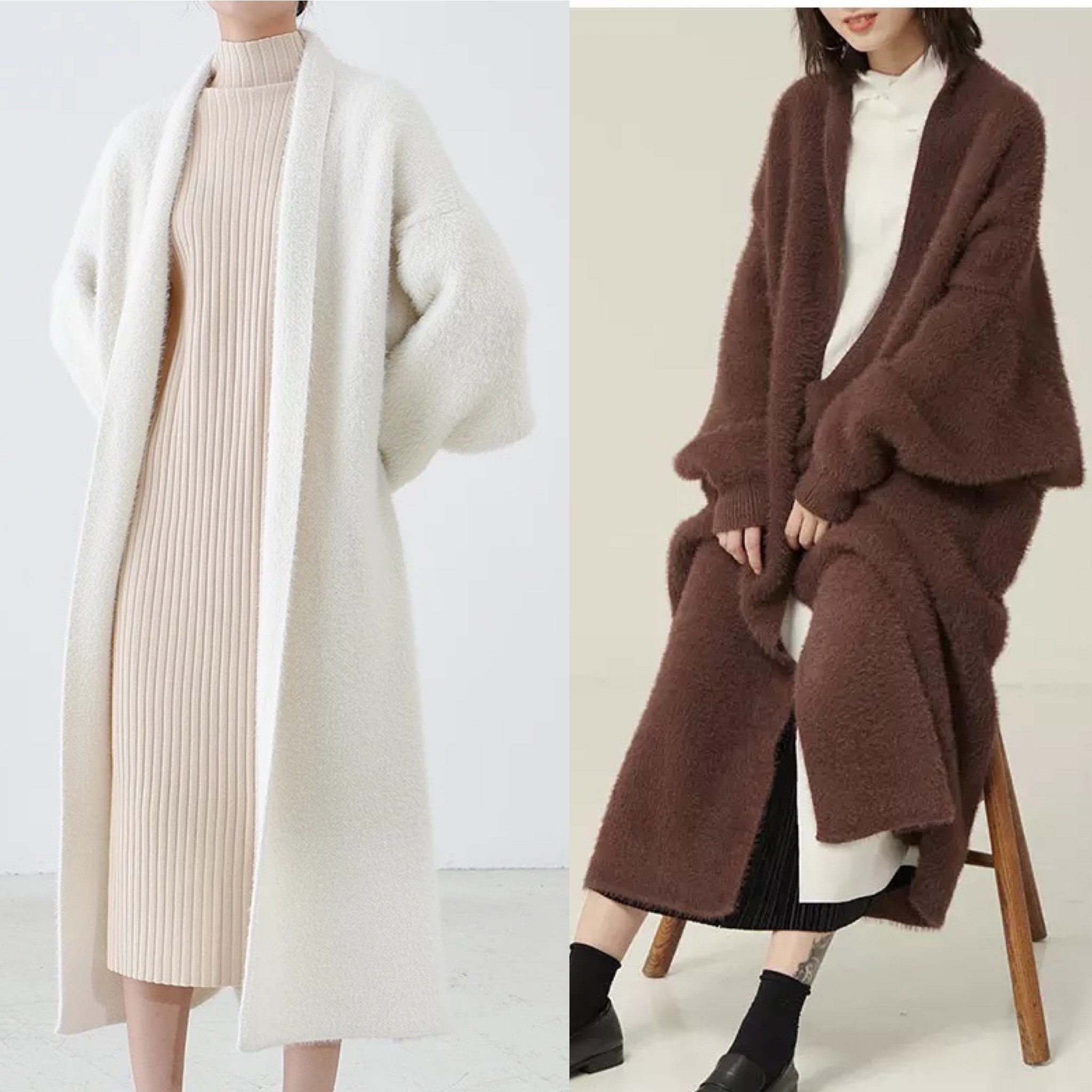 Womens Faux Fur Knitted Sweater Cardigans Outwear Oversize Loose Fashion Coat SZ Womens Faux Fur Knitted Sweater Cardigans Outwear Oversize Loose Fashion Coat SZ