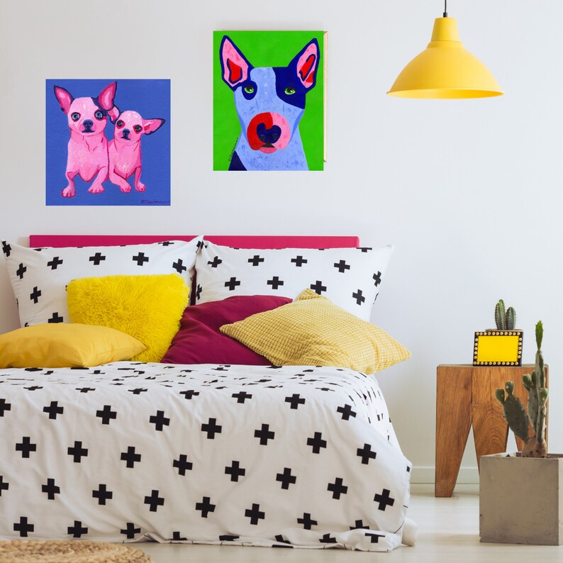 Set of 8 or 16 Bull Terrier Personalized Flat Note Cards