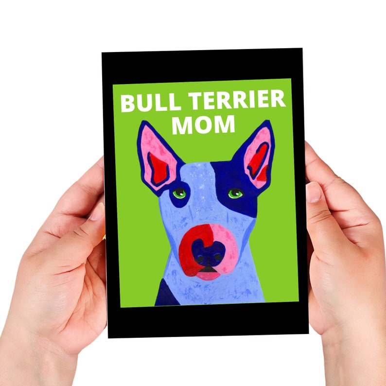 Set of 8 or 16 Bull Terrier Personalized Flat Note Cards