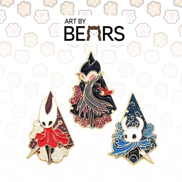 Game Hollow Knight Pins Set for Backpack Enamel Pin 3 Styles - The Knight /Hornet/Grimm (Fandom Pin) Lapel Pin Backpack Collar Hat Badge Pin, as shown, Metal, no gemstone