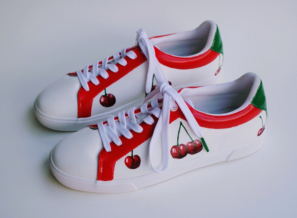 Handpainted Custom Cherry Shoes Women's Sizing - Etsy