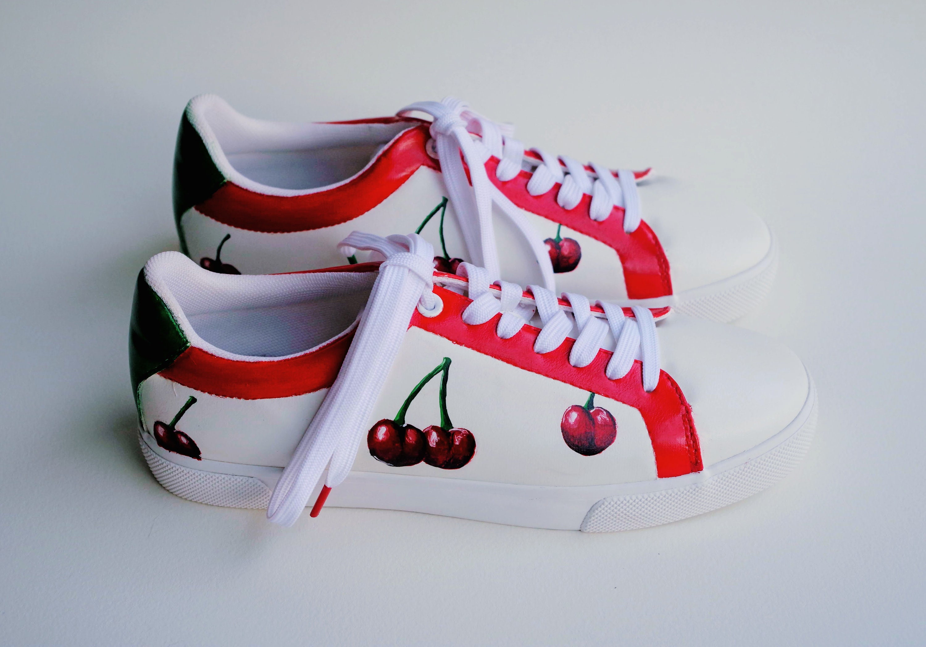 Handpainted Custom Cherry Shoes Women's Sizing Etsy.de