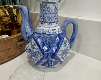 Blue accent Turkish tea pot