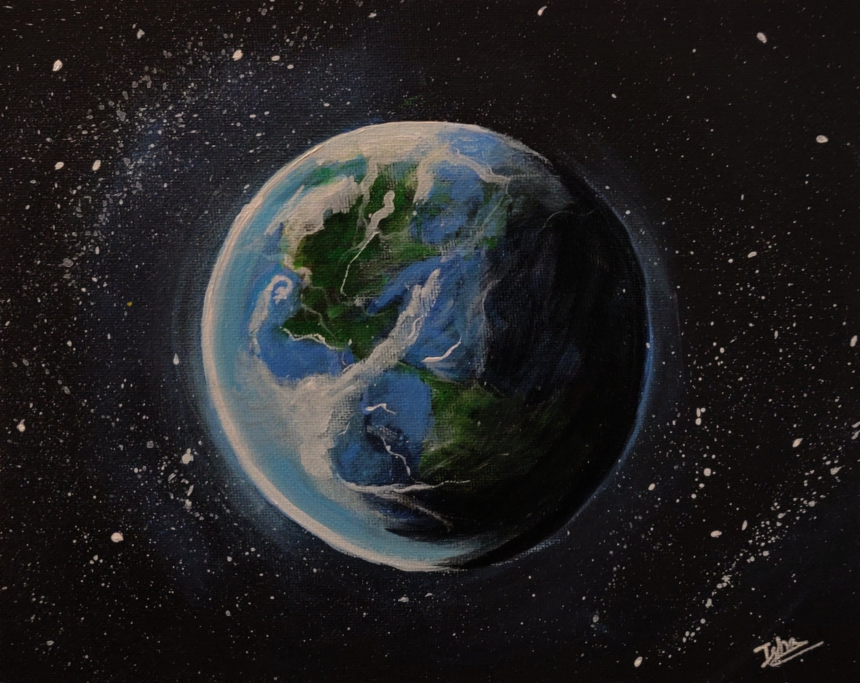 Earth Acrylic Painting Etsy