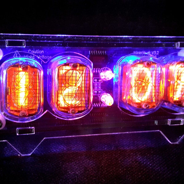 Nixie Tube Clock New Vintage IN-12 Nixie Clock Tubes, HandMade Plasma Visual Effects, Neon Home Decor,Gift for Him,Gift for Her,Office Decor