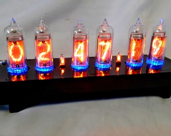 Nixie Tube Clock New, Vintage IN-14, Nixie Clock Tubes,Plasma Visual Effects HandMade,Neon Home Decor,Gift for Him,Gift for Her,Office Decor