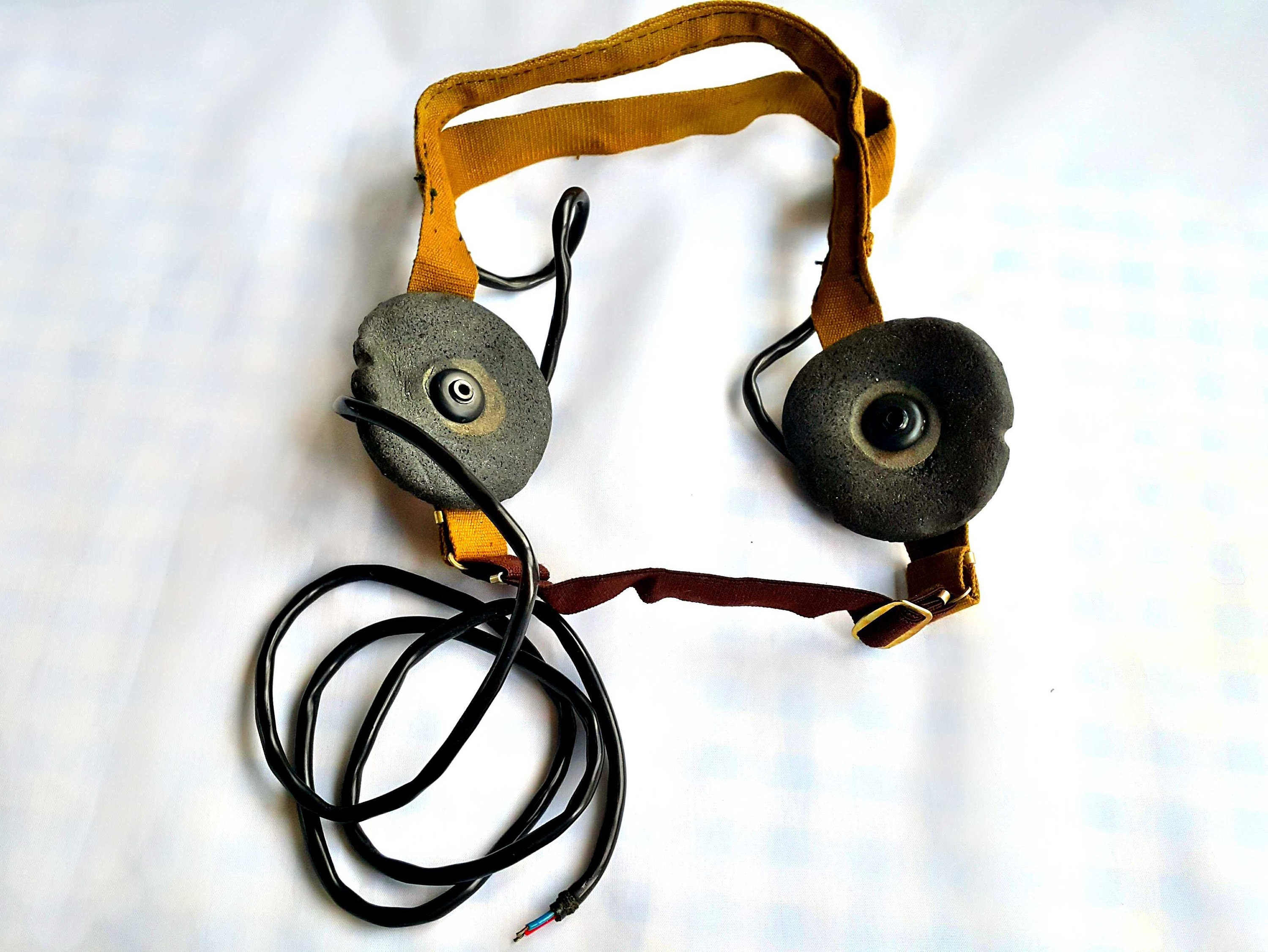 NOS Soviet New Military Headphones Tank Point Contact USSR, Russia Communication Troops, Headphones Military Signalman Red Army accessory