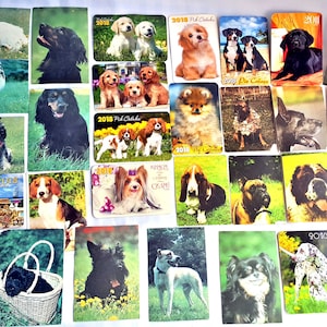30 Calendarios Perros, Set 30uds. Calendarios de colección Vintage rusos ucranianos raros perros, postal de mascotas, perros de fotos coleccionables, regalo para niños