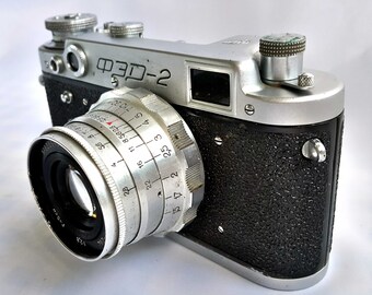 Soviet Camera FED-2 Lens Industar-26m USSR, Vintage 60s.range