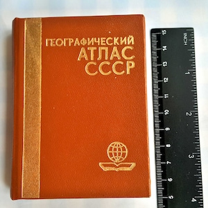 Mini Atlas URSS Géographique, Moscou carte détaillée compacte Union soviétique avec colonies, Carte URSS, Livre miniature Atlas, carte-Livre, population