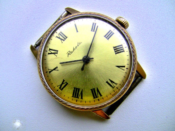 Soviet Gold Plated Mens Watch RAKETA Rocket Russian USSR  display picture 1