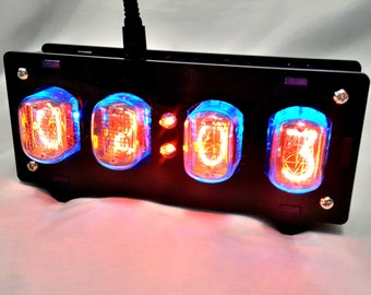 Nixie Tube Uhr neue Vintage IN-12 Nixie Clock Tubes, handgefertigte optische Effekte, Neon Home Decor, Geschenk für Ihn, Geschenk für Sie, Bürodekoration