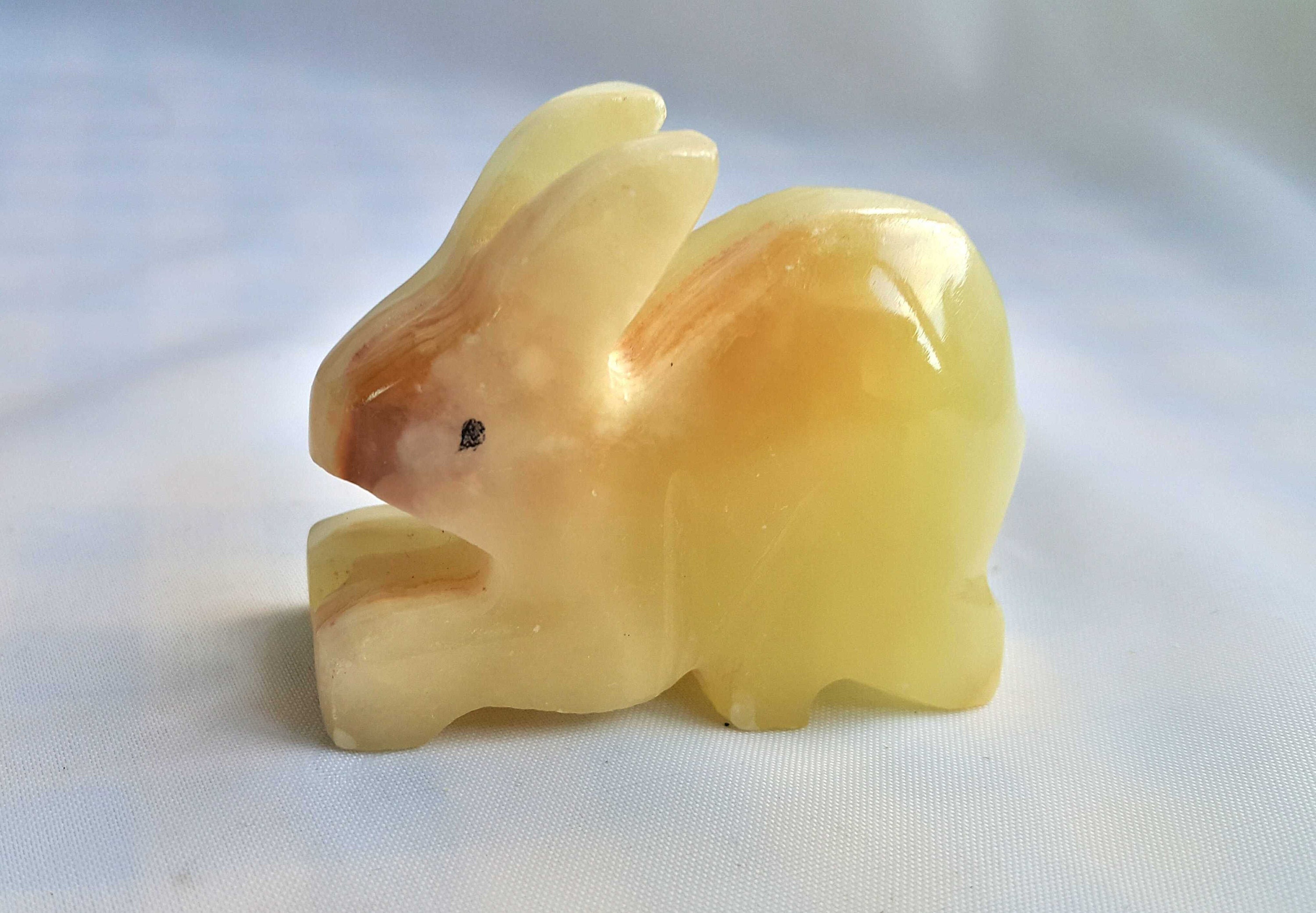 Onyx Rabbit Bunny Hare Figurine Vintage Gemstone Bunny Etsy