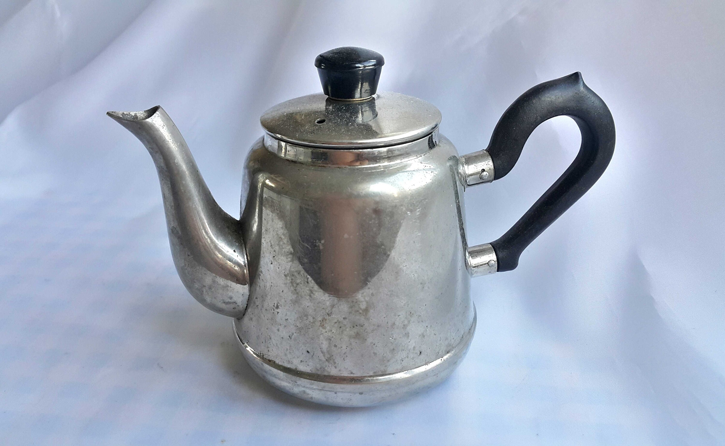 Vintage Soviet Stainless Steel Teapot. Silver Metal Teapot - Inspire Uplift