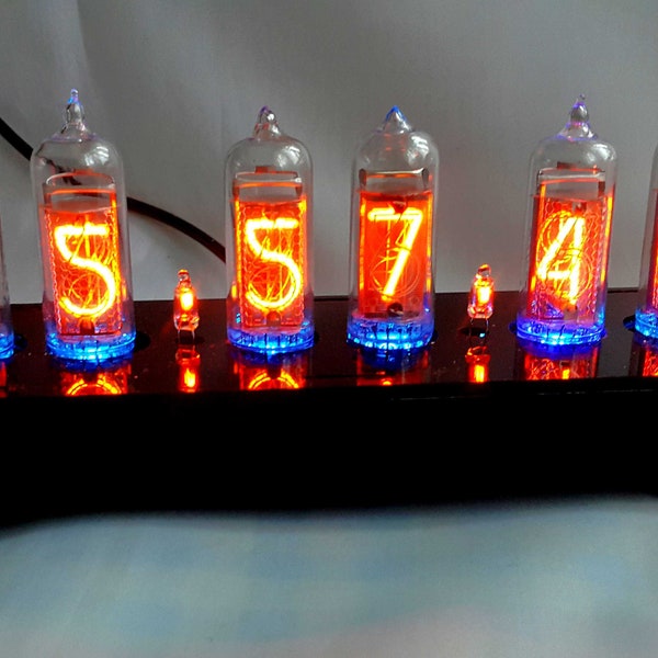 Nixie Tube Clock New, Vintage IN-14, Nixie Clock Tubes,Plasma Visual Effects HandMade,Neon Home Decor,Gift for Him,Gift for Her,Office Decor