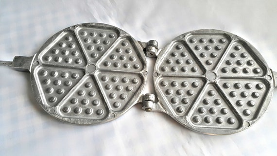 NOS Sowjetische Waffel hersteller Gusseisen Doppel Vintage Metall Russische Waffeleiron zum Backen Kekse Waffeln UdSSR, Sandwich Toaster, Eisen Backform