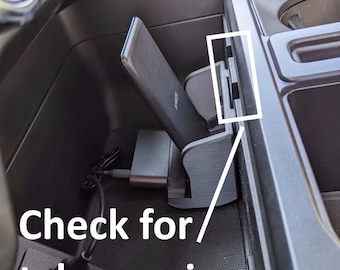 Soporte para Ford F150 (solo generación 14 con aberturas para pestañas) para sujetar un cargador inalámbrico para teléfono (Anker 313 se vende por separado / revise TODAS las imágenes de medidas para verificar el ajuste)