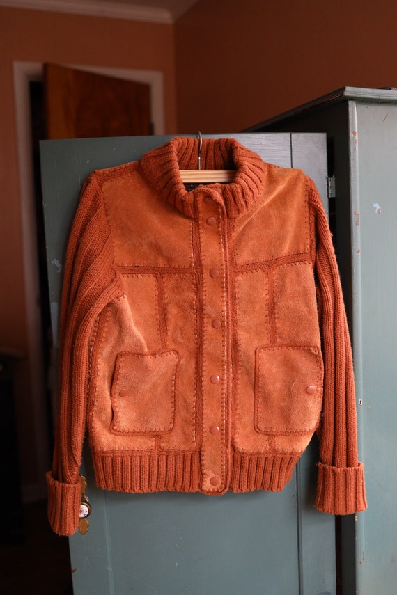 Vintage leather sweater jacket.