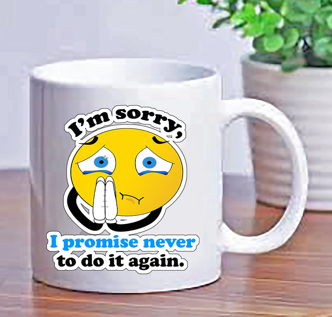 Yellow Emoji Praying Coffee Cup Mug Custom 2 Side Etsy