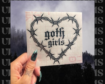 Goth Girls Barbed Wire Heart Vinyl Decal | I Love Goth Girls | READ ITEM DETAILS