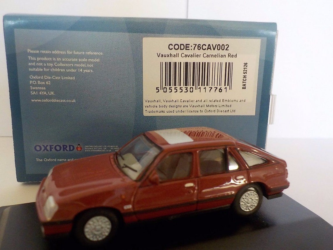 Vauxhall Cavalier Red 1/76 Scale Model Car Oxford Etsy UK