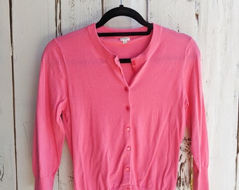 hot pink short sleeve cardigan