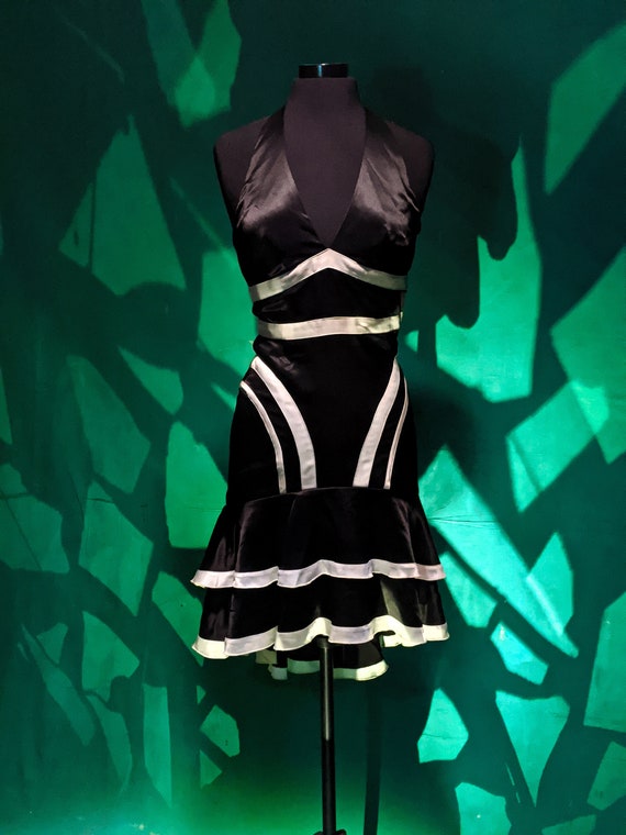 Bebe Black White Silk Dress Size S Perfect For Offi Gem