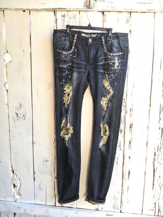 Ripped Skinny Jeans 32 Waist Machine 