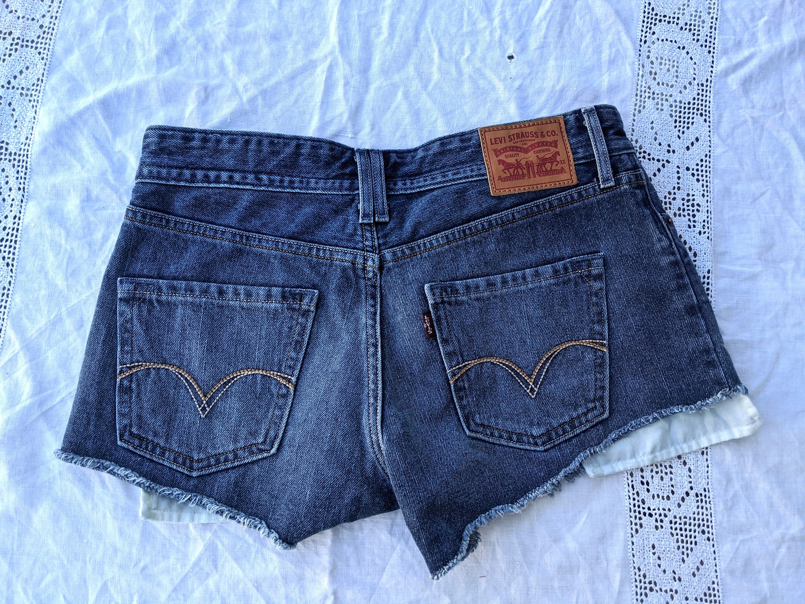 frayed denim booty shorts