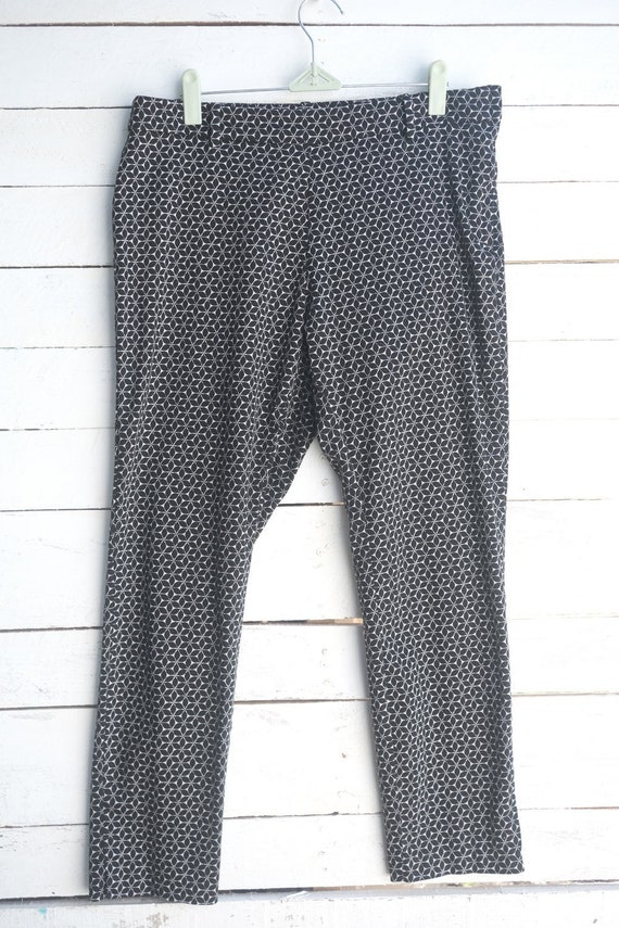 H\u0026M Black White Stretch Pants Size 12 