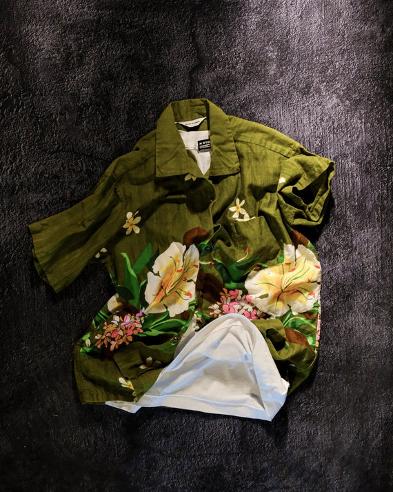 Hawaiian shirt, 60's Bark cloth shirt, Hawaiian Ho