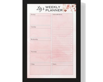 Black Girl Magic Custom Wet Erase Weekly Wall Calendar Vanilla Girl Office Art Zoom Background Large Whiteboard Calendar Cubicle Decor