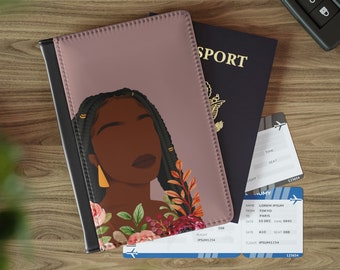 Black Girl Magic Passport Cover, Black Girl Travel Accessory, Passport holder, African American Woman, Plant lover Gifts for her