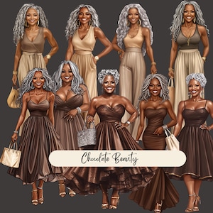 Schwarzes Mädchen PNG Transparent Afroamerikaner Clipart von älteren schwarzen Frauen Reife Clipart Oma besondere Anlässe Kleid ältere schwarze Frau