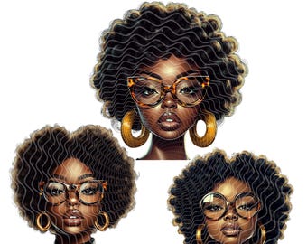 Beautiful Black Women PNG Big Hair Afro Melanin Queen Clipart Black Girl Magic  PNG Black Girl Sublimation Digital Download Black Owned Shop