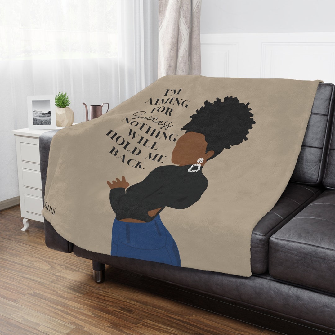 Black Girl Magic Minky Blanket Melanin Girl Throw Blanket Black Owned