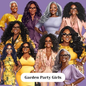 Black Girl Clipart Bundle PNG Afro Women Sublimation Png Mature Black Women Clipart Melanin Queen Black Girl Magic Senior Digital Download