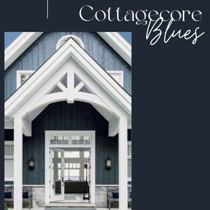 Palette costiera, schema di pittura blu, tavolozza di colori per case sulla spiaggia, interni di case in stile cottage, schema di pittura blu ad acquerello, guida digitale per decorazioni Airbnb