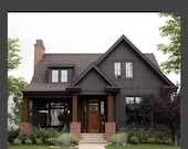 Modern Rustic Farmhouse Black Paint Home Improvements Whole House Color Scheme Home Exterior Palettes Paint with Red Brick Moody Moodboard